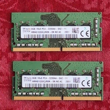 16 GB (2 x 8GB) DDR4-3200; SK Hynix HMA81GS6CJR8N-XN; SODIMM Laptop Memory