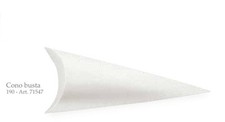 20 PZ Serie Lino bianco Cono Busta cartoncino portaconfetti BOMBONIERA 030G