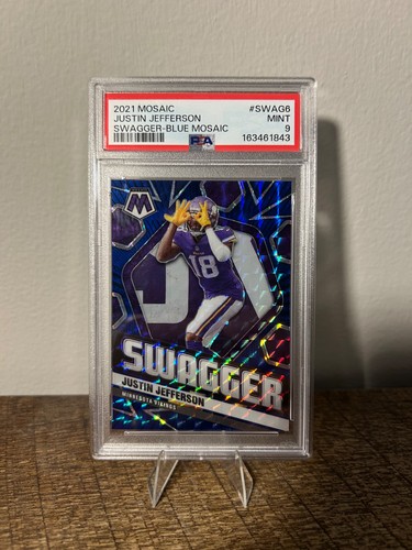 2021 Blue Mosaic Swagger Justin Jefferson #SWAG6 Griddy PSA 9 /99