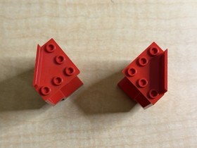 Lego 2X RARE Vintage Red Panel 2345 3x3x6 Corner Wall Part 1584 6060 Knights
