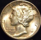 1941-D Mercury Dime Gem BU Uncirculated Full Bands