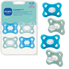 Comfort Baby Pacifiers 3-12 Months Babies, Lightweight One-Piece Full Silicone B