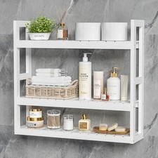 Bathroom Shelves Over Toilet Storage - 3 Tier Wall Mounted Bamboo Bathroom Shelf