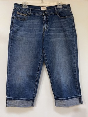 Levis San Fran 515 Capri Blue Jeans Denim Cuff Stretch Crop Pants