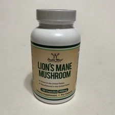 Double Wood Lion’s Mane Mushroom Capsules 500mg  120 Count Exp 5/27
