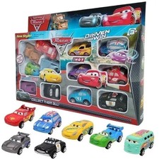 12Pcs Disney Pixar Cars Lightning McQueen Jackson Storm Mater PVC Model Car Toy