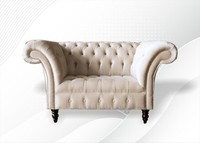 Chesterfield Sessel Textil Stoff Kreative MöBel Neu Wohnzimmer Modern Beige