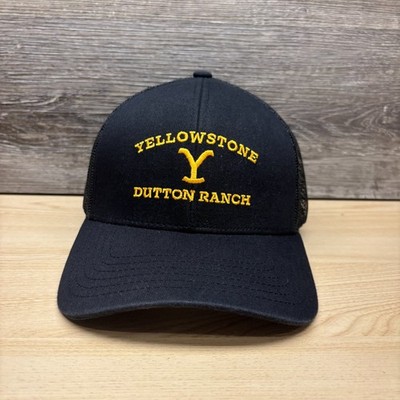 Yellowstone Dutton Ranch Hat Cap Snap Back Black Trucker TV Show Paramount Logo