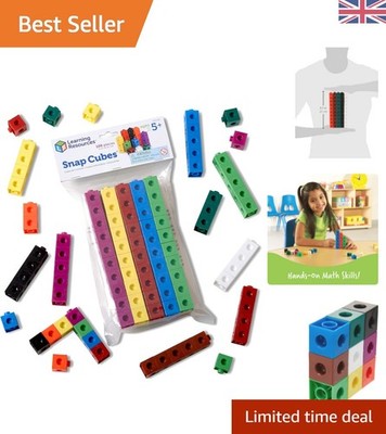 Snap Cubes pädagogisches Zählspielzeug - 100 bunte ineinandergreifende Würfel Set