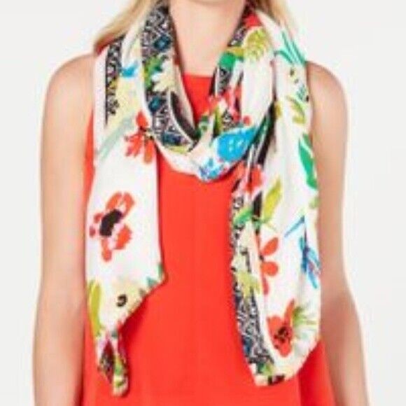 INC International Concepts Womens INC Пашмина с принтом Тропический лес Белая NWT 2390₽