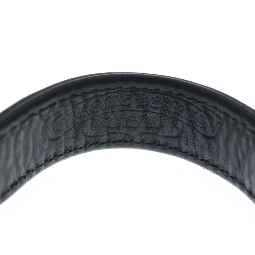 Chrome Hearts Gunslinger Crossball Leather Bracelet Black Silver BCA146 Used 6d0 thumbnail 5