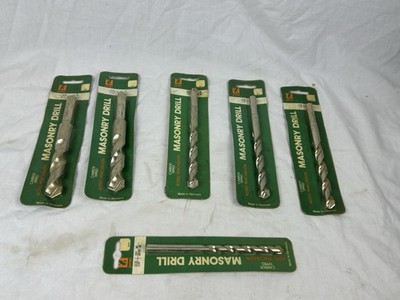 JORAN NOS 6 Piece Carbide Tip Masonry Drill Bit Made In Denmark 3/8 +3/4 +1/2 