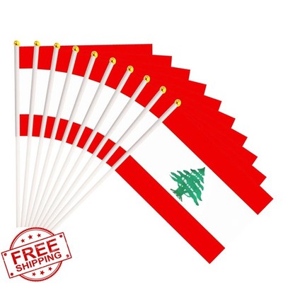 Krmkot Lebanon Flags 5.5x8.3 Inch 50 Pack