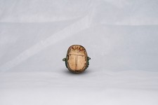 Raro antico anello egizio scarabeo buona fortuna vita felice geroglifico