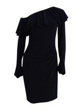 Lauren by Ralph Lauren Women's One-Shoulder Ruffled Dress
