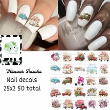 Flower Trucks Waterslide Finger Nail Decals Instructions set of 50 KC Bonus