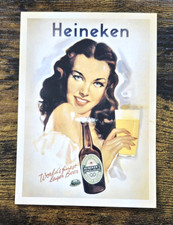 Heineken Beer Advertising Postcard | 1940s Vintage Style Reprint
