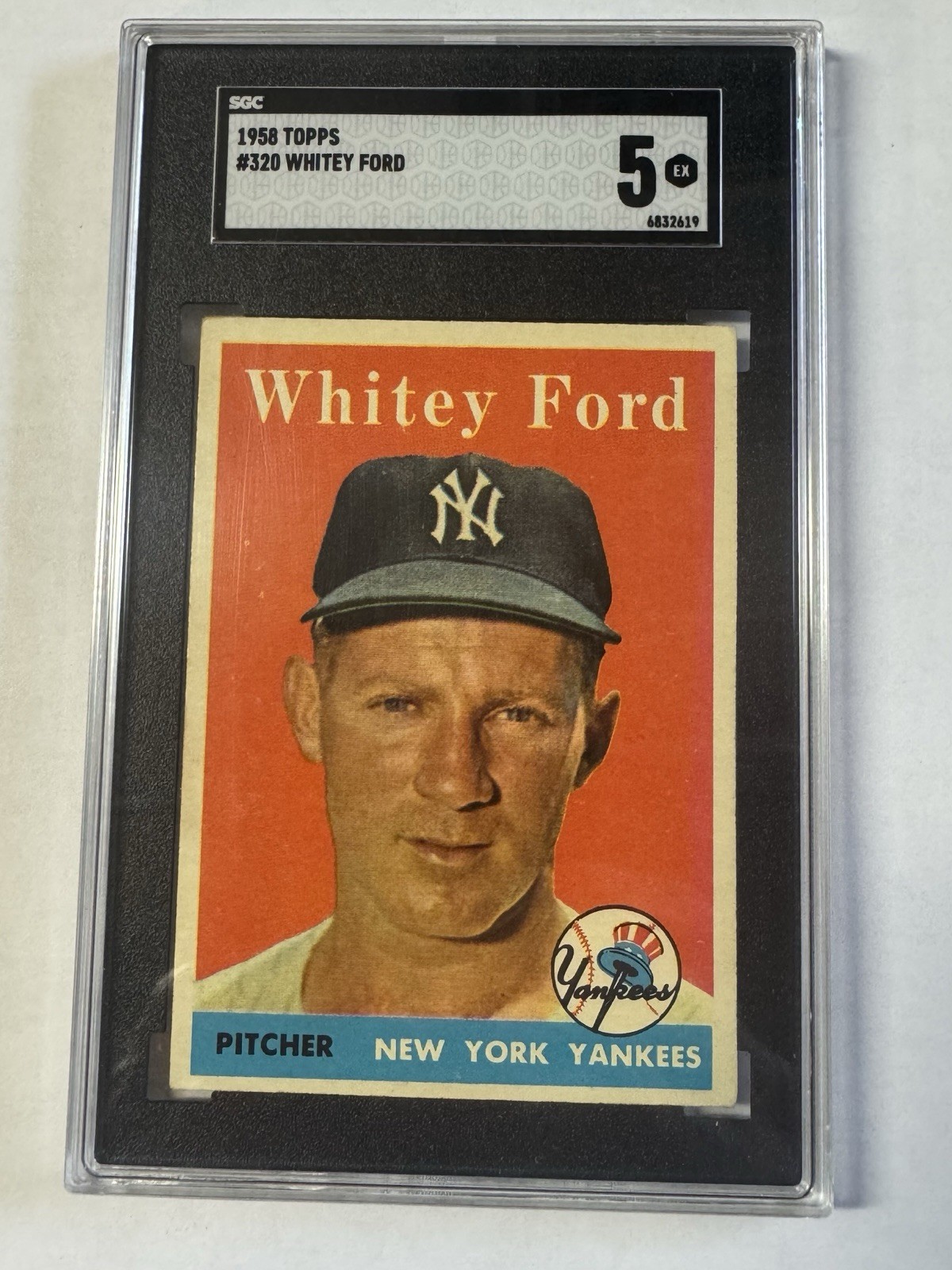 1958 Topps # 320 Whitey Ford SGC 5 Good Centering Right To Left