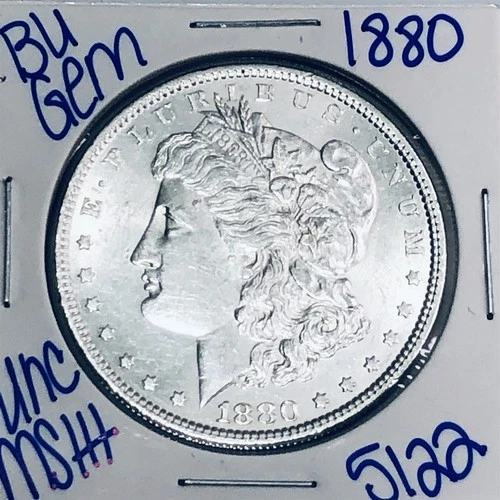 1880 BU UNCIRCULATED MORGAN SILVER DOLLAR AUTHENTIC U.S. MINT FREE SHIPPING 5122