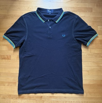 Fred Perry Men's Black Twin Tipped Polo Shirt Short Sleeve L M3600