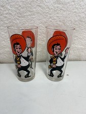 Vintage 1975 Pepsi “Pancho” Cisco Kid Cartoon Glasses  Set Of 2