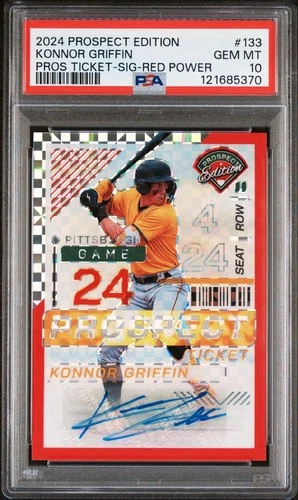 2024 Panini Prospect Edition - Konnor Griffin Red Power Prizm Auto /99 PSA 10 RC