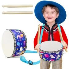 Kid Drum Set,8 Inch Wooden Drum Toys,Sensory Educational Musical Instrument T...