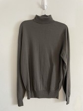 Burberrys Mens Vintage Pure Wool Sweater Long Sleeve England M Quiet Luxury Tan