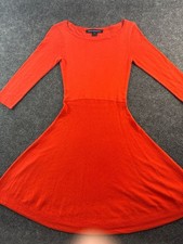 French Connection Orange Long Sleeve Knit Skater Dress Size US 0