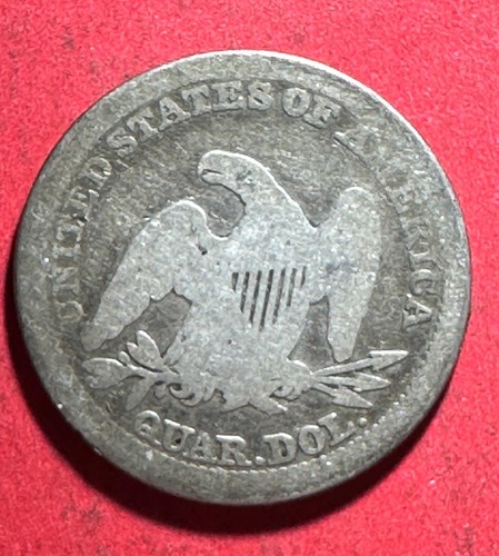 1854 US Seated LIBERTY SILVER Quarter! Old US Coin! - Picture 2 of 2