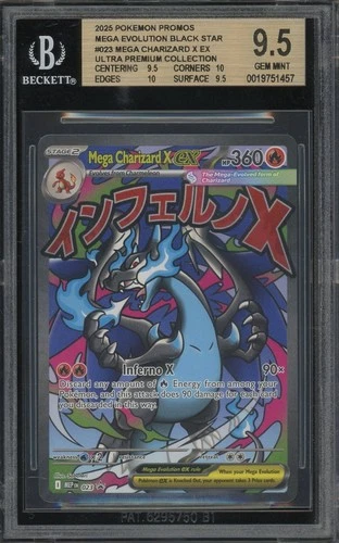 2025 Pokemon Black Star Mega Charizard X Ex #023 BGS 9.5 BSP Ultra-Prem. Coll.
