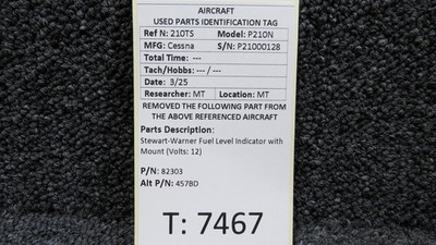 82303 (Alt: 457BD) Stewart-Warner Fuel Level Indicator with Mount