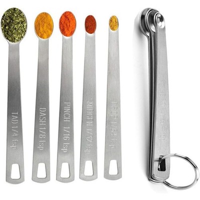 Stainless Steel Measuring Spoons Set Includes 1/4 tsp 1/8 tsp 1/16 tsp 1/32 tsp