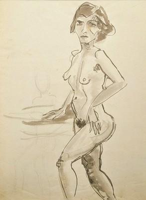 Expressionistischer Meister: Akt - Tuschezeichnung um 1920 - Ascona (?) 