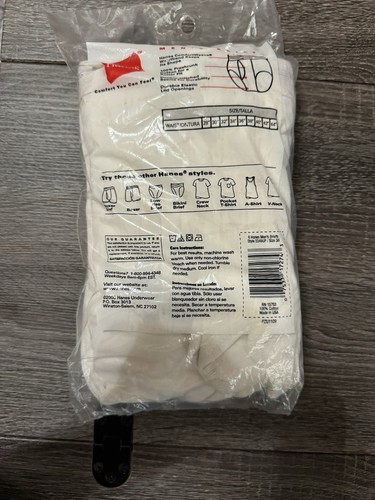 VTG Hanes White Briefs 100% Cotton 6 Pairs Size 36 2000 b4 - Picture 3 of 5