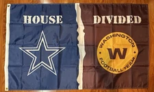 Dallas Cowboys Washington Commanders House Divided Rivalry Flag 3x5 Banner Gift