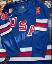 Team USA Jack Hughes #86 Winter Olympics Nike Authentic Hockey Jersey Men’s M