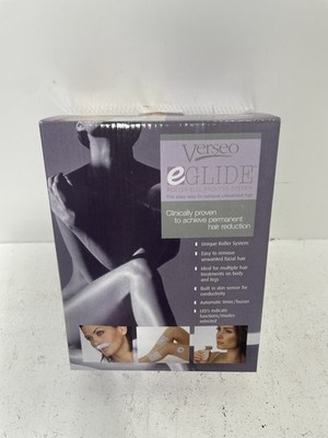 Verseo eGlide Home Electrolysis Hair Removal Roller & Travel Case NEW Open Box