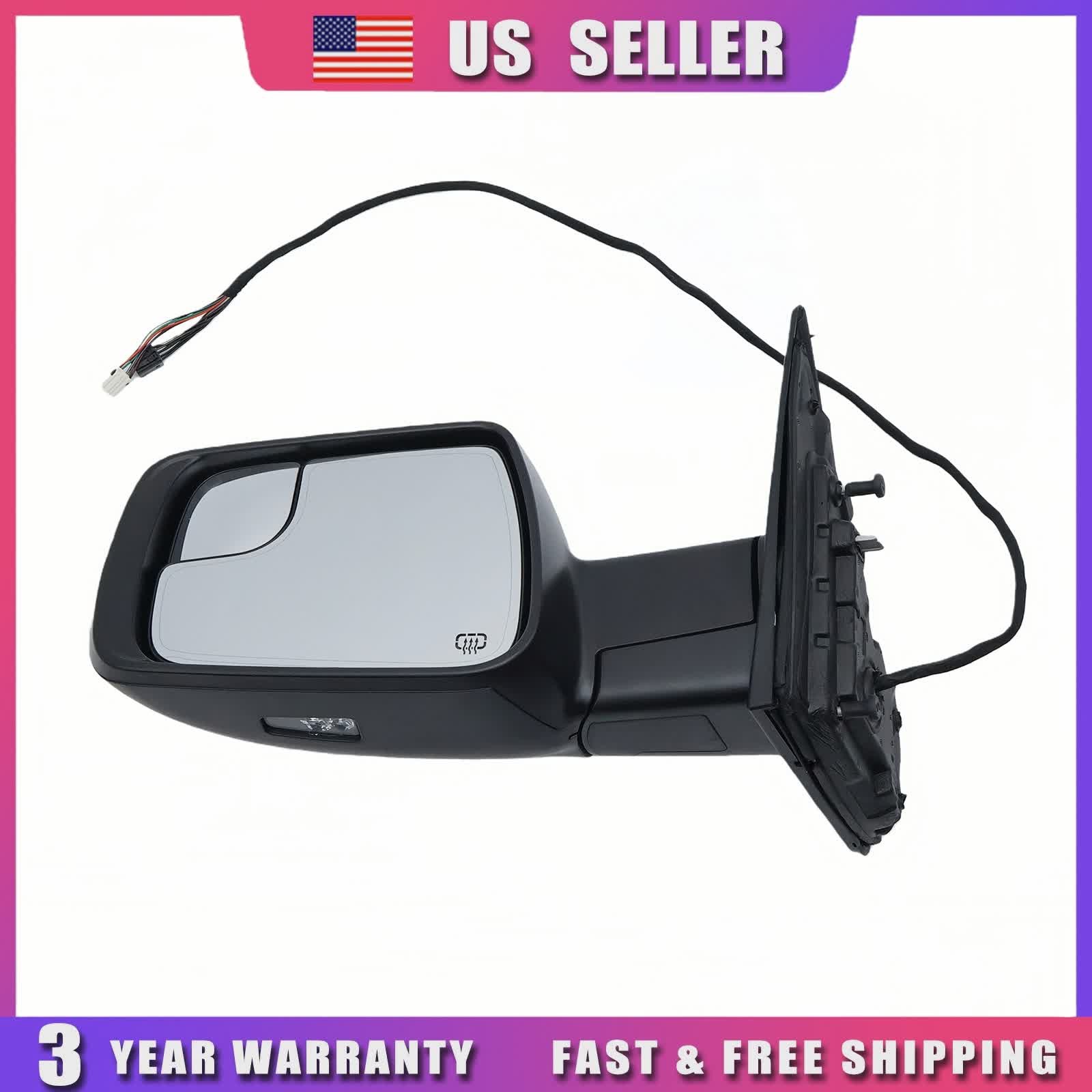 Mirror w/ Power Fold Signal & Puddle Lamp For 19-24 Ram 1500 Left Side Textured thumbnail 3