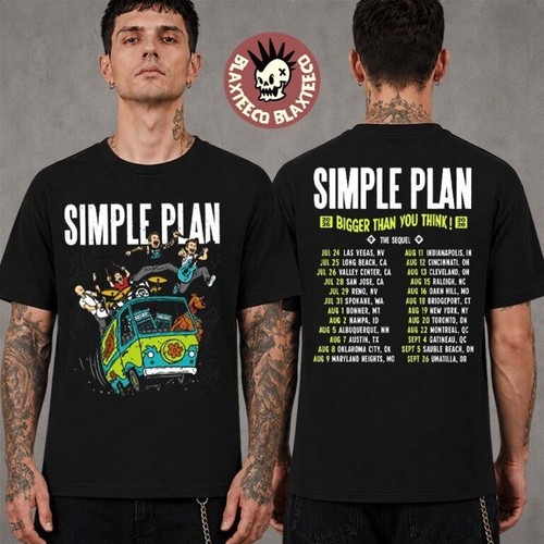 HOT! Simple Plan The Bigger Than You Think 2026 Cotton Black Men's T-Shirt