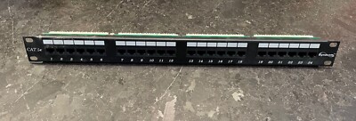 Dynacom 24-Port Networking Patch Panel 1U 19'' Rackmount CAT 5e