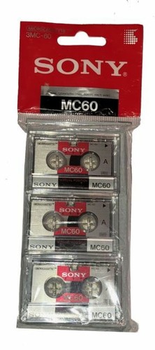 Sony Microcassette Tape 3 Pack 3MC-60B Dictation MC-60 New - Picture 1 of 1
