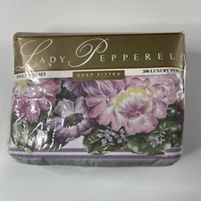 Lady Pepperell Full Sheet Set 200 Ct Luxury Percale Deep Fitted Delilah NOS VTG
