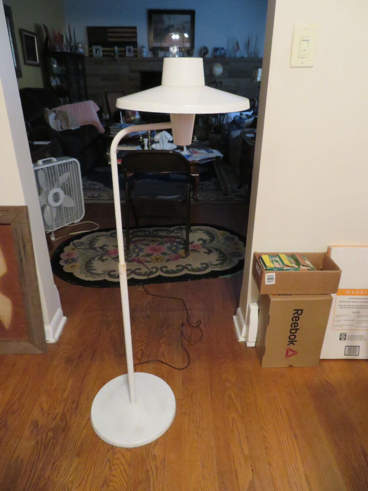 Vintage Adjustable REX COLE Atomic UFO Saucer Floor Light Arm Lamp Mid Century