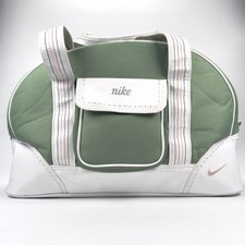 Vintage 90s Nike Green White Medium Double Handle Duffle Travel Women's Bag