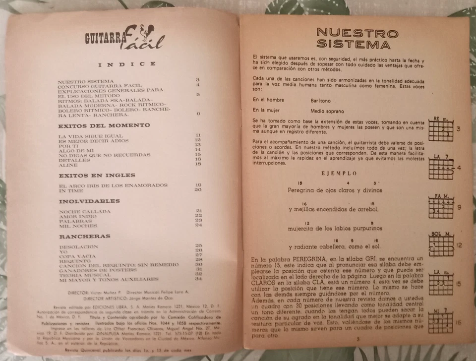 GUITARRA FACIL, SANDRO, No 16, 1976 MEXICAN MAGAZINES, CHORDS - Image 3 of 4