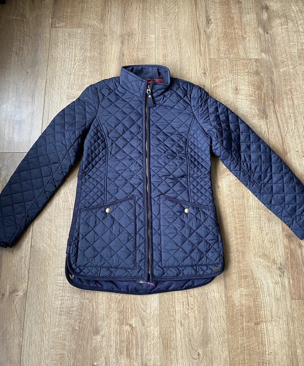 Joules Daleview Navy Long Quilted Coat Jacket Size 8 BNWT eBay