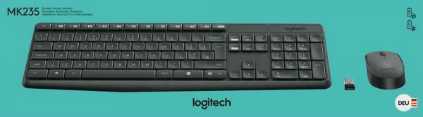 Logitech Set Maus Und Tastatur MK235 Wireless Kabellos Anthrazit 920-007905-image