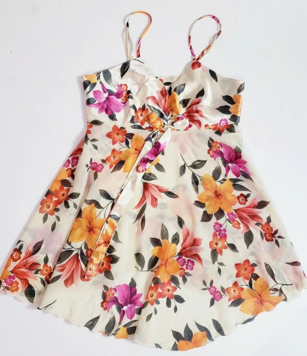 UNDERCOVER Abito da letto Cami vintage anni '90 Victoria's Secret stampa floreale lingerie! S