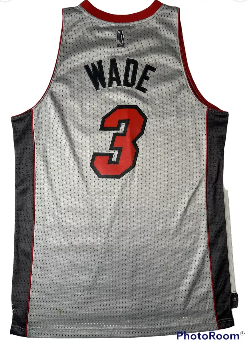 RARE** Dwayne Wade Adidas Miami Heat Swingman Jersey Storm Gray